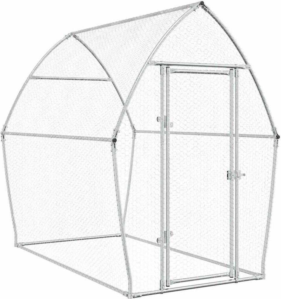 vidaXL Hühnerkäfig Silbern 200x105x182 cm Verzinkter Stahl