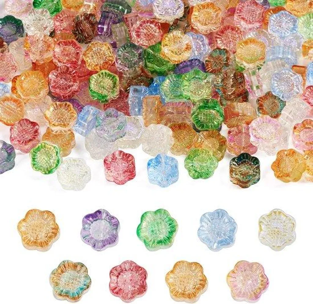Perles Tournesol Galvanisées Multicolores - Set de 135 Pièces pour Collier