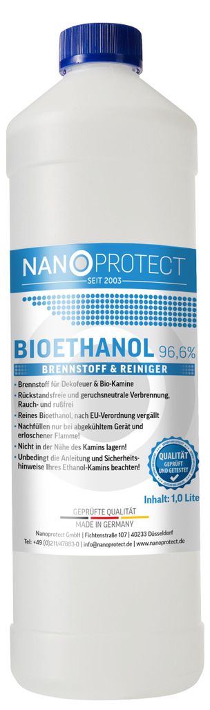 Nanoprotect Bioethanol 96,6% | 1 Liter | Flüssiger Ethanol Produktbild 