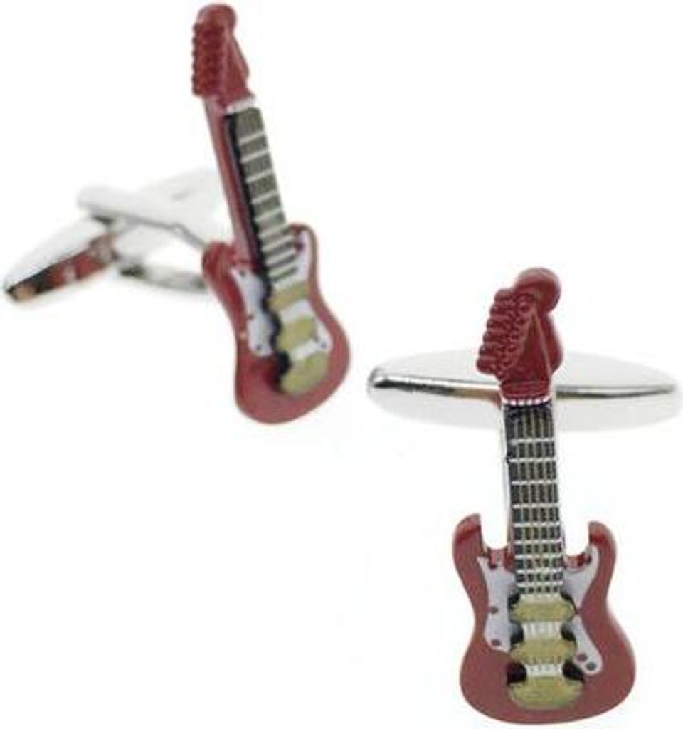 Manschettenknöpfe E-Gitarre rot