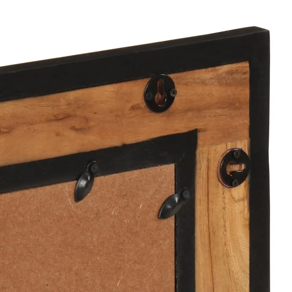 Miroir de salle de bain robuste en acacia massif résistant humidité
