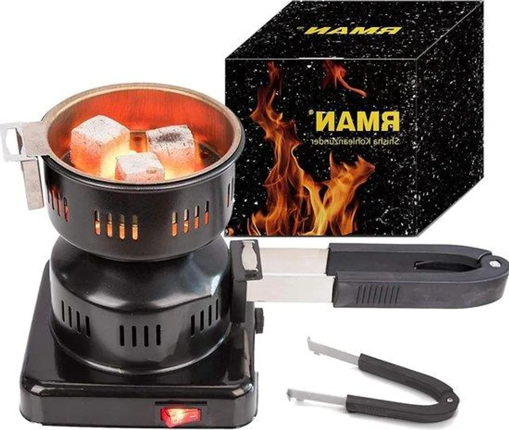 Réchaud à charbon naturel électrique 600W - Accessoire chicha noir