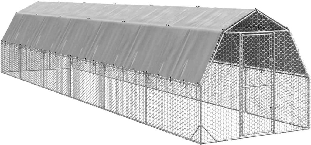 Möbel Hühnerstall mit Dach 2,5x12x2,25 m Verzinkter Stahl - Kleintier-Ställe 3328525