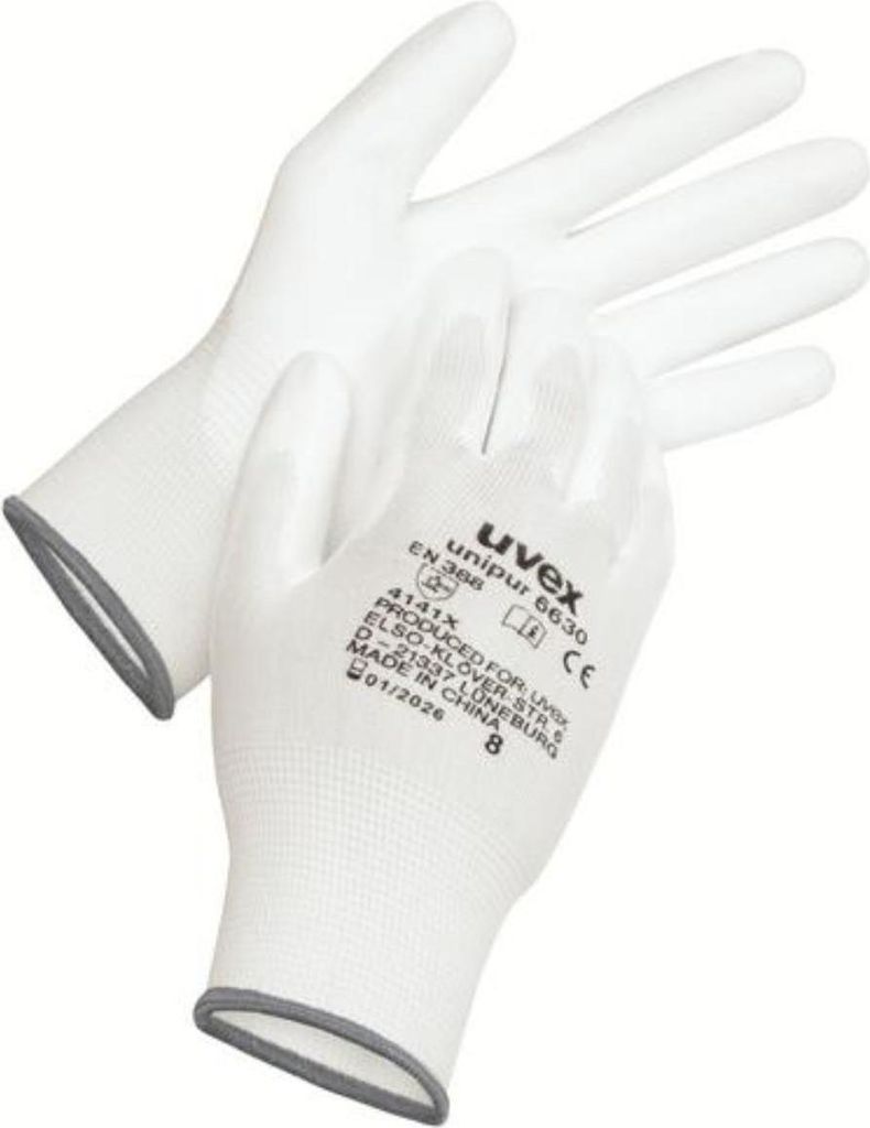 uvex Schutzhandschuh unipur 6630 weiß Gr. 8