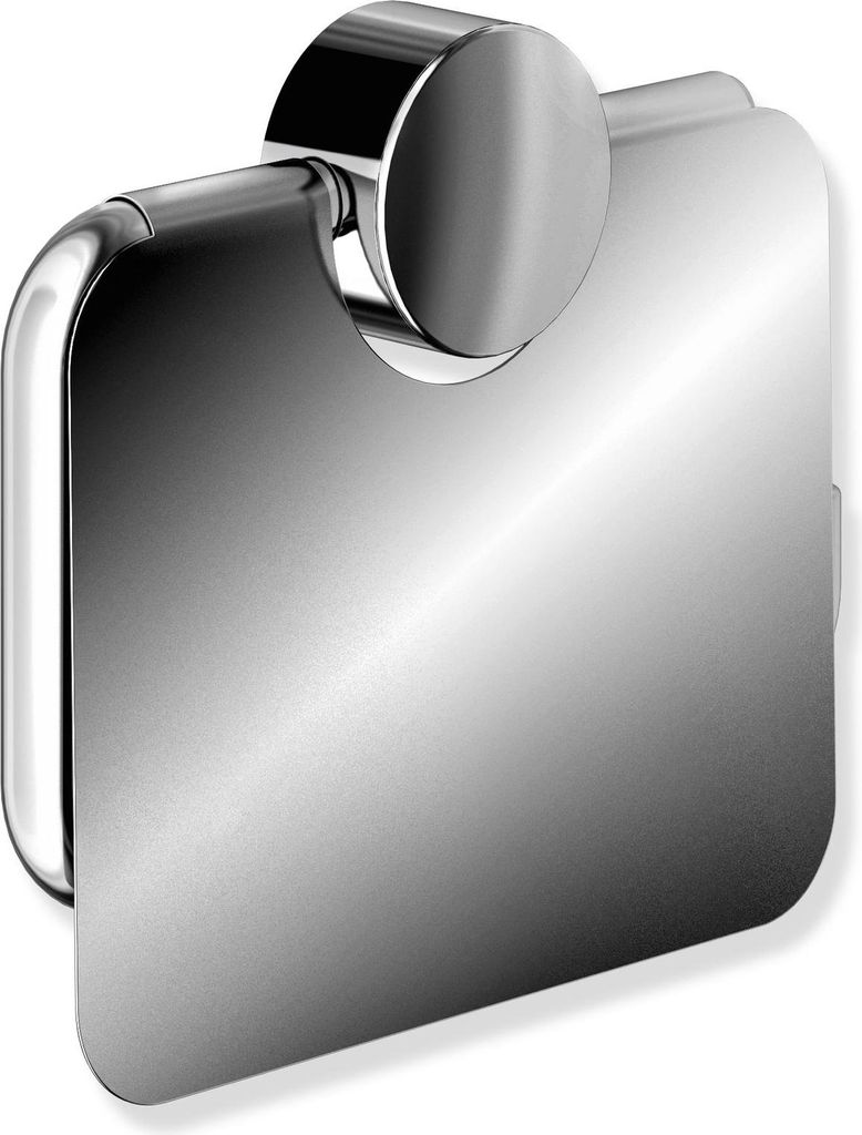 HEWI WC Papierhalter mit Deckel Edelstahl verchromt, U-förmig, klappbar