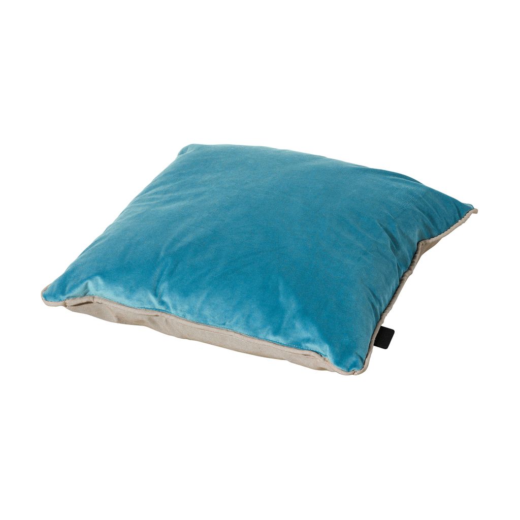 Madison - Kissen Samt Hellblau, Panamaleinen - 50x50 - Blau
