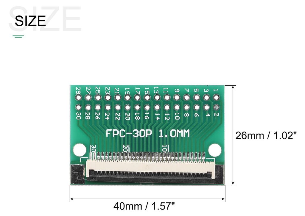 2 Stš¹ck FPC FFC Konverter Steckerplatine 28P 1.0mm auf Buchsenseite 0.5mm Rš¹ckseit auf DIP 2.54 mm fš¹r LCD 3D Drucker DVD TV Laptop Audio
