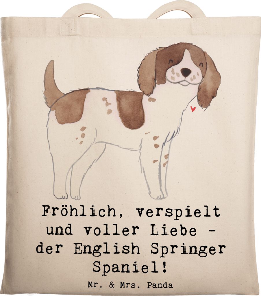 Mr. & Mrs. Panda Beutel English Springer Spaniel Freude - Transparent - Geschenk, Hunderassen Pflege, Eigenschaften, Tasche, sanftmütiger Hund, Hu...