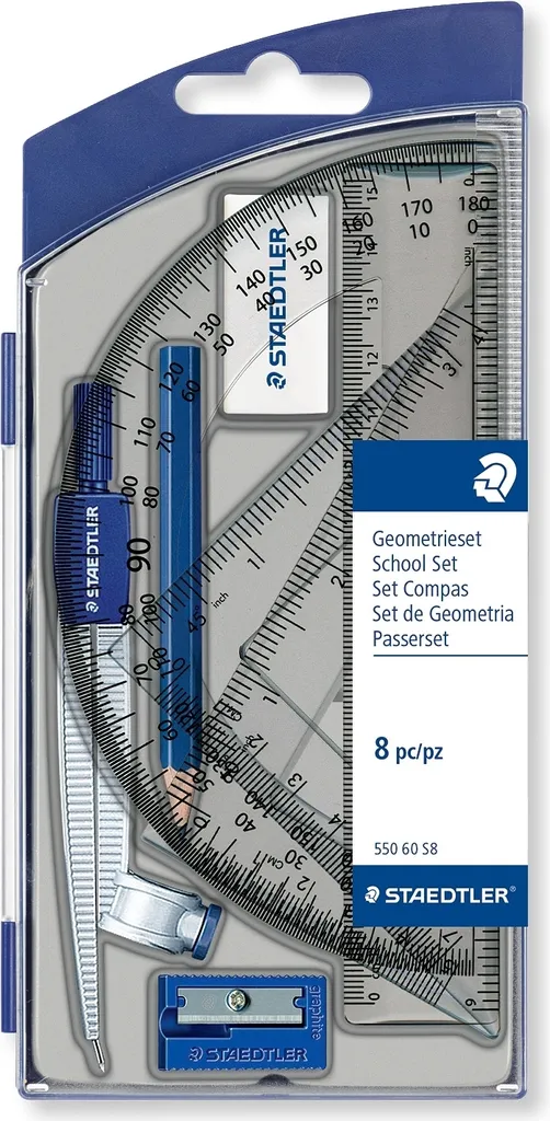 Staedtler Noris 550 60 S8 Set de géométrie complet avec compas de précision
