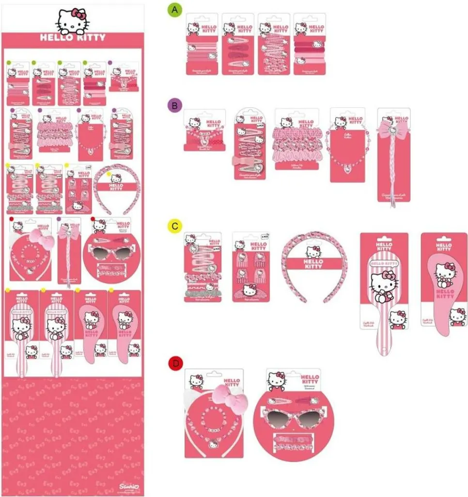 Barrettes à cheveux Hello Kitty rose pour l'école et sorties de loisirs