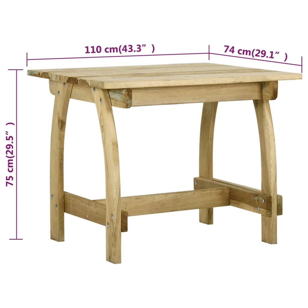 Table de Jardin et 4 Chaises en Pin pour Repas en Extérieur - Set Complet - 8