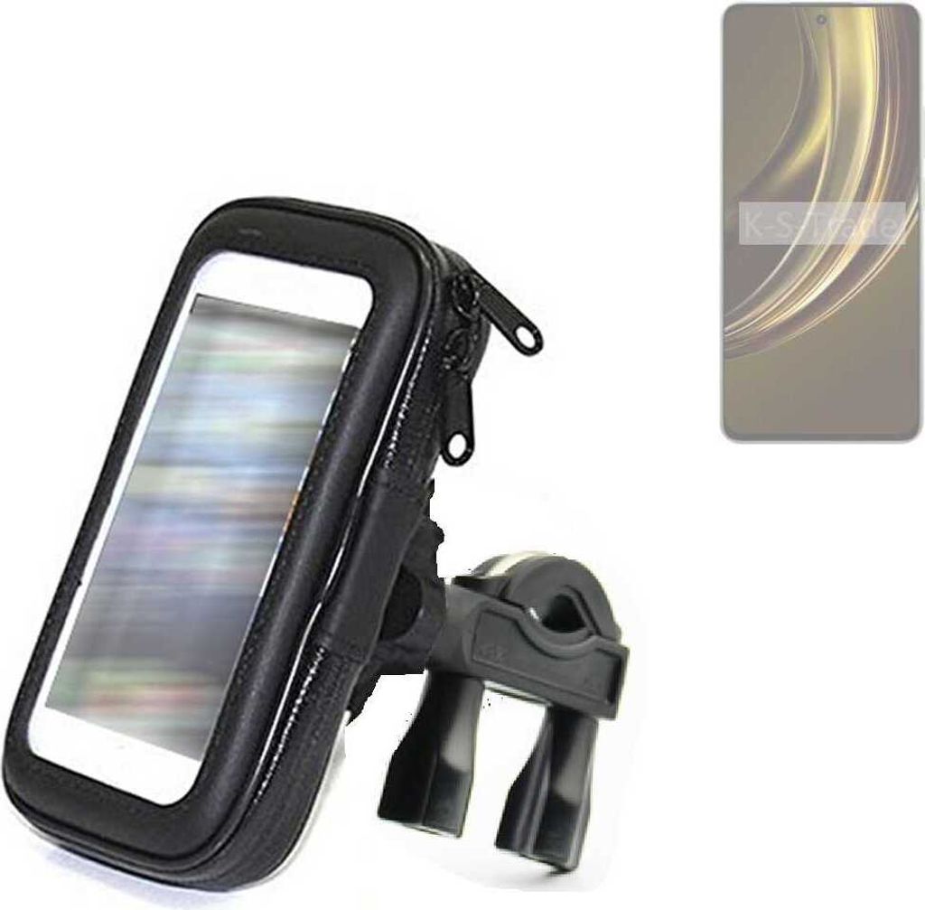 K-S-Trade Fahrrad-Halterung kompatibel mit Realme P1 Speed 5G Handy-Halterung Halter Lenkstange Fahrradhalterung Motorrad Bike Mount Wasserabweisend