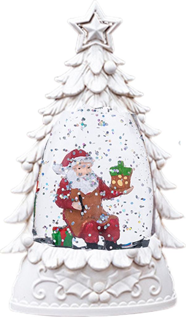 Weihnachtsschneeball-Laterne mit beleuchteter Weihnachtsmann- und Weihnachtsbaumszene, glitzernde Wasserschneeball-Dekoration für Zuhause und Schr...