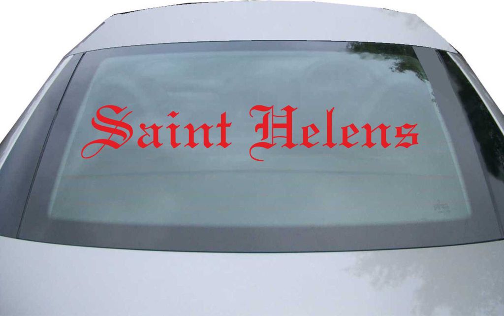 Indigos UG - Aufkleber Heckscheibe & Motorklappe DE6665 - rot - 600x99 mm - Saint Helens - Auto Scheiben Fenster Heckklappe Tuning Racing JDM - Die...
