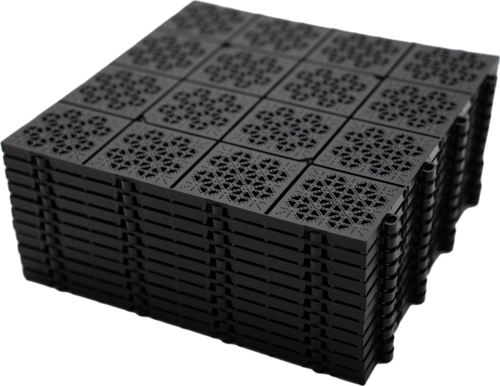 FORTENA 11x recycelte Boden Fliesen Platten! langlebige Garagenfliesen Garagenboden Terrassenfliesen Balkonfliesen 30x30 Kunststoff