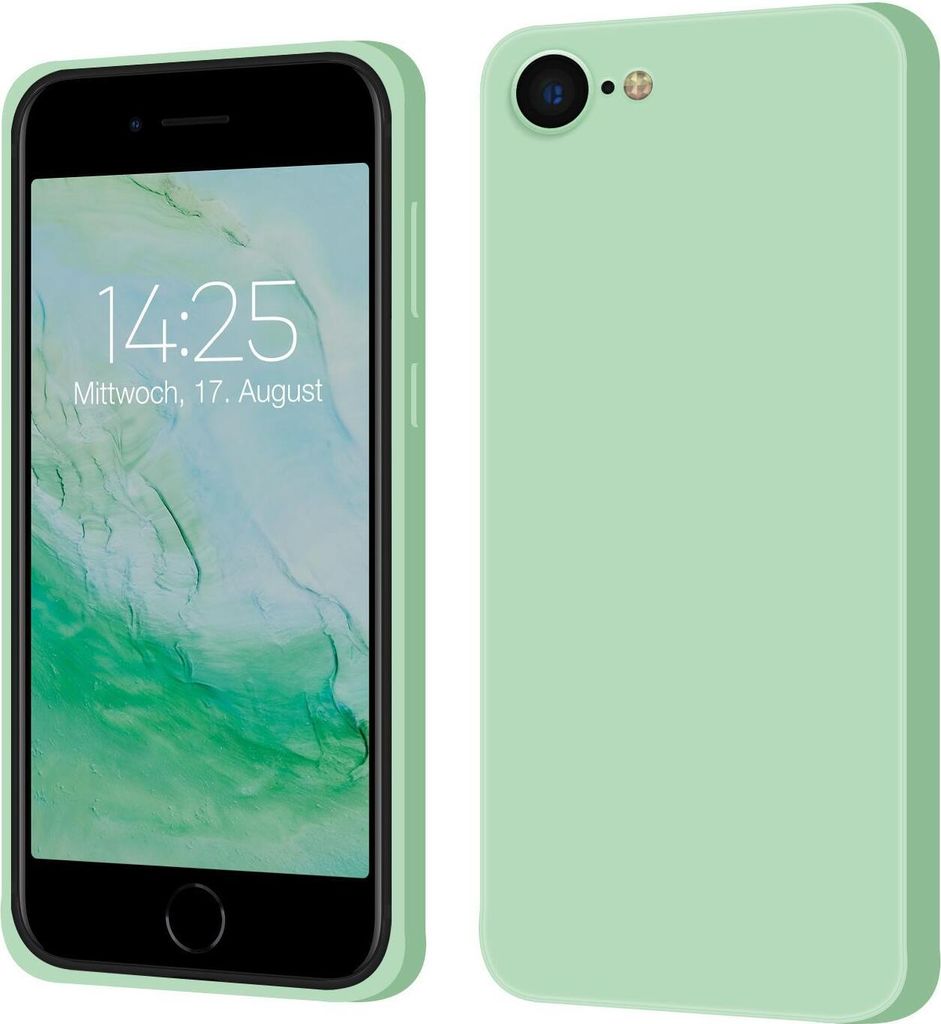 A product shot of a phone case, showing both the front and back views.