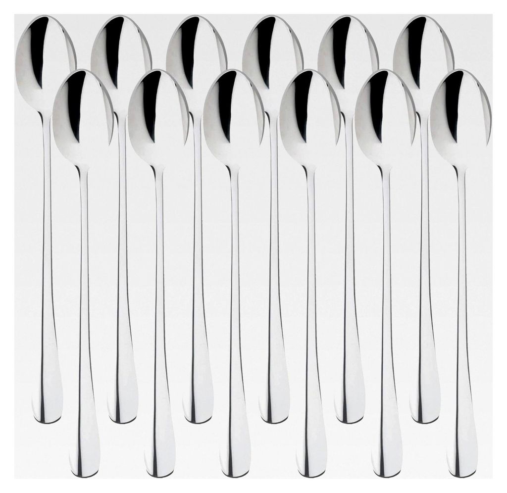12-teiliges Set Latte Macchiato Löffel, Edelstahl Eislöffel, lange Teelöffel für Dessert, Kaffee, Eiskaffee, Eistee, Milchshake, Eisbecher, 19,...