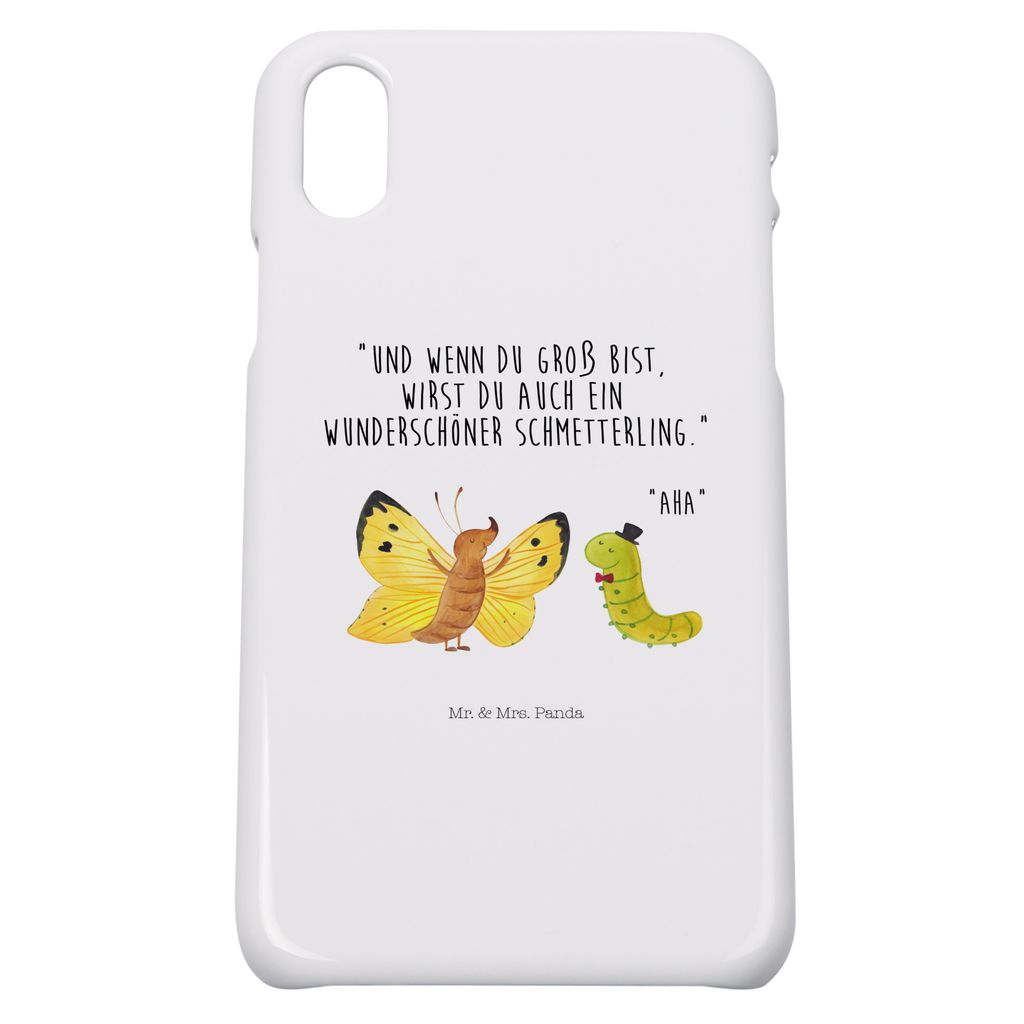 Mr. & Mrs. Panda Iphone 10 Handyhülle Raupe Schmetterling - Weiß - Geschenk, Kokon, Lustige Sprüche, Handy, Cover, Hülle, Hut, Zitronenfalter, ...