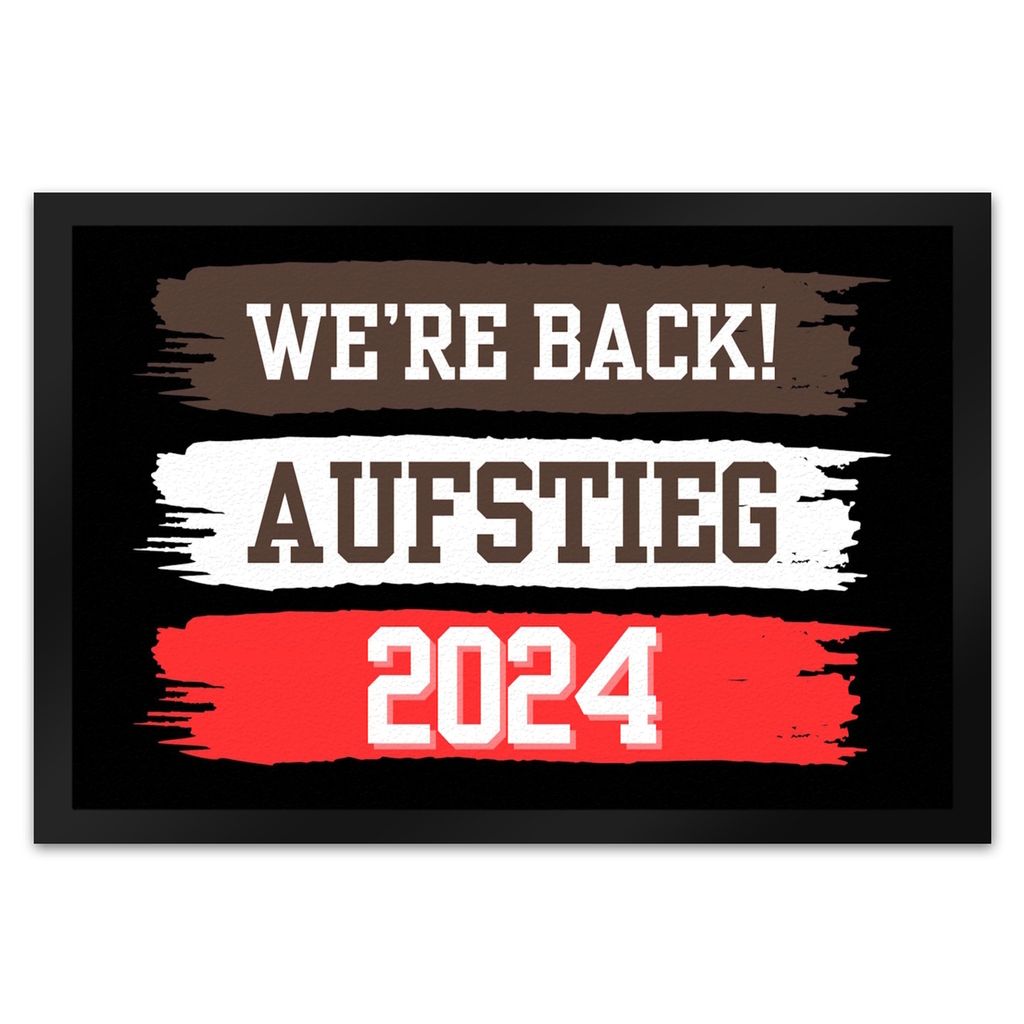 St. Pauli Aufstieg 2024 Fußmatte XL in 40x60 cm mit Spruch We're back
