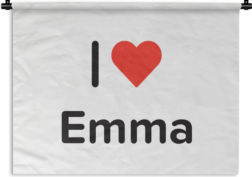 MuchoWow Wandteppich Wandbehang Ich liebe - Emma - Mädchen 60x45 cm Tapisserie Dekoration Wandtuch - Das Schlafzimmer
