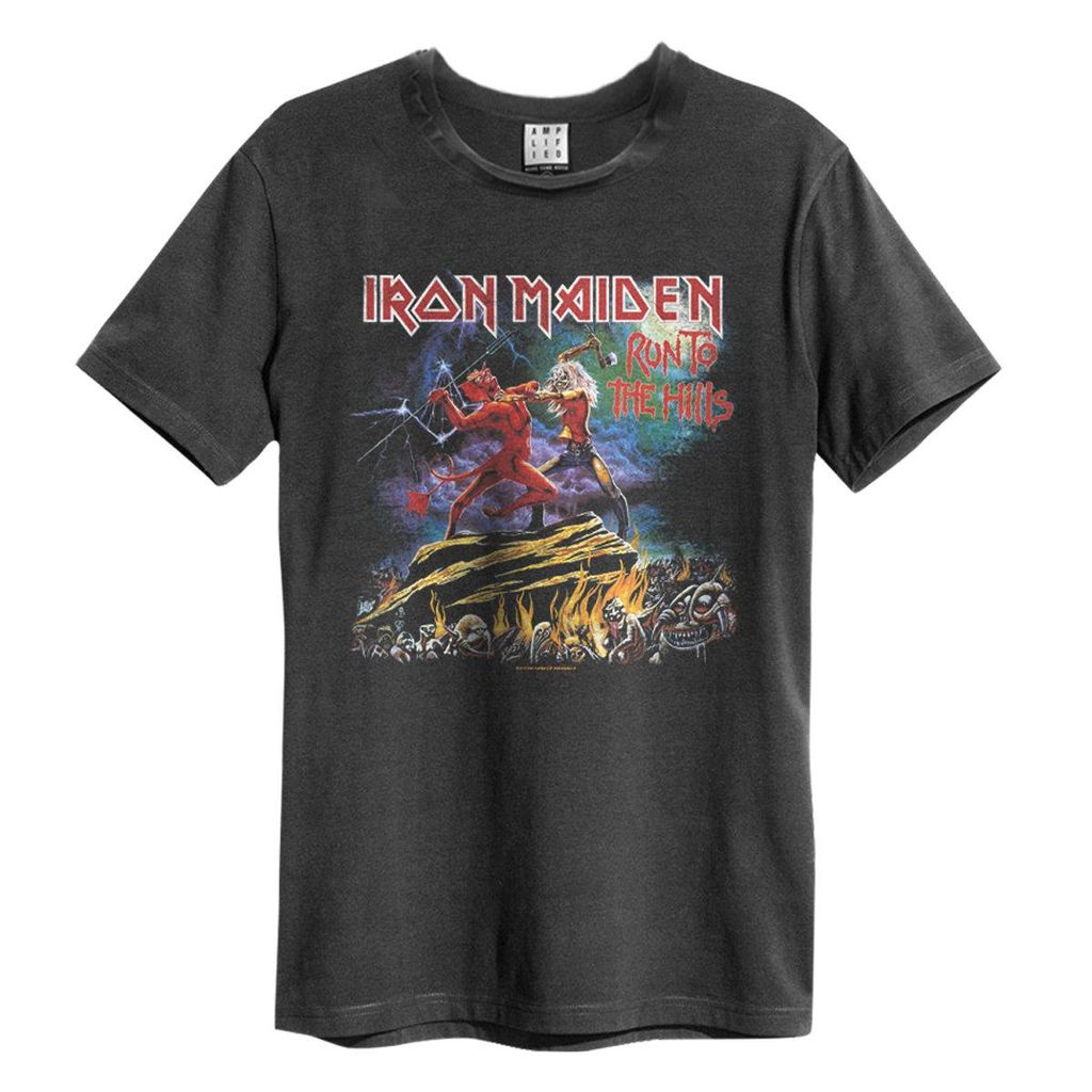 Amplified - "Run To The Hills" T-Shirt für Herren/Damen Uni GD699 (XS) (Holzkohle)