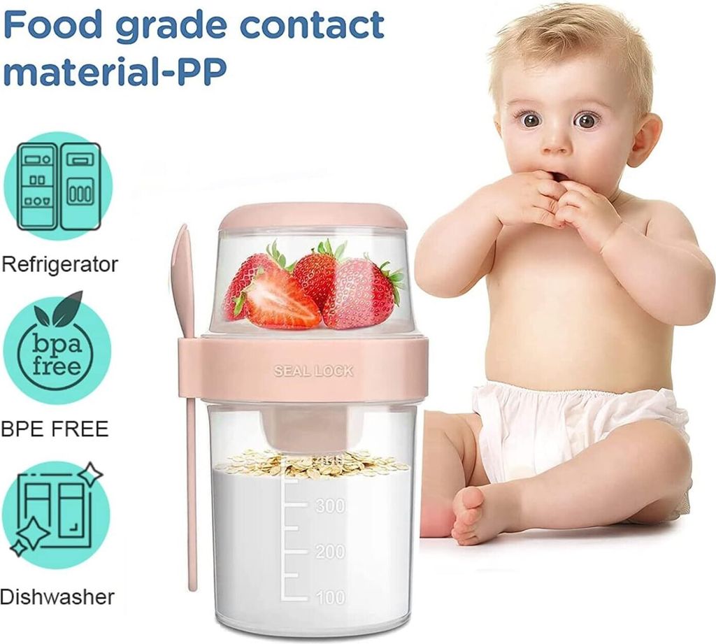 Müslibecher To Go, Jogurtbecher mit Löffel für Unterwegs, Produktbild 4