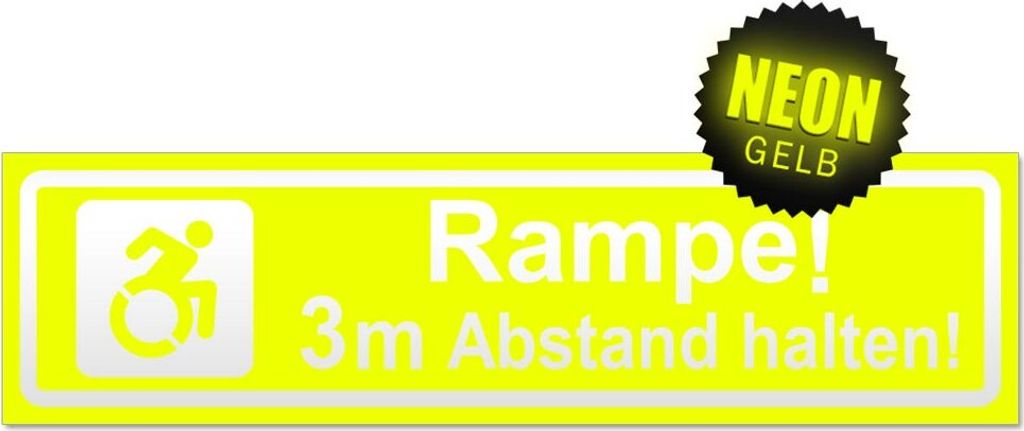 Rampe Motiv 3m Abstand invertiert Magnetschild Schild magnetisch