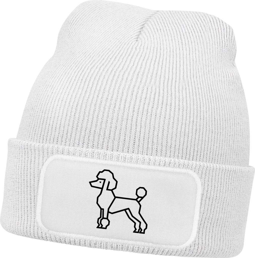 Herren Beanie Wintermütze Hund Pudel Polygon Design Aufdruck lustig Geschenk Hundebesitzer Hundeliebhaber Moonworks