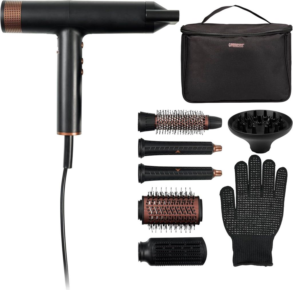 7-in-1 Airstyler mit 2000W BLDC Motor, Ionen-Technologie, 7 Aufsätze für Locken, Glätten & Volumen, 3 Heiz- & Geschwindigkeitsstufen, Coolshot
