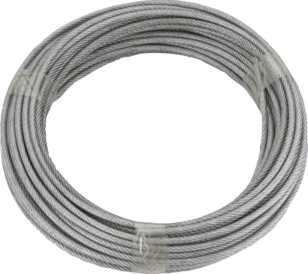 Ruck-Zuck Stahlseil mit PVC-Mantel Seil ø 3/4 mmx20 m für Haltezwecke EN12385