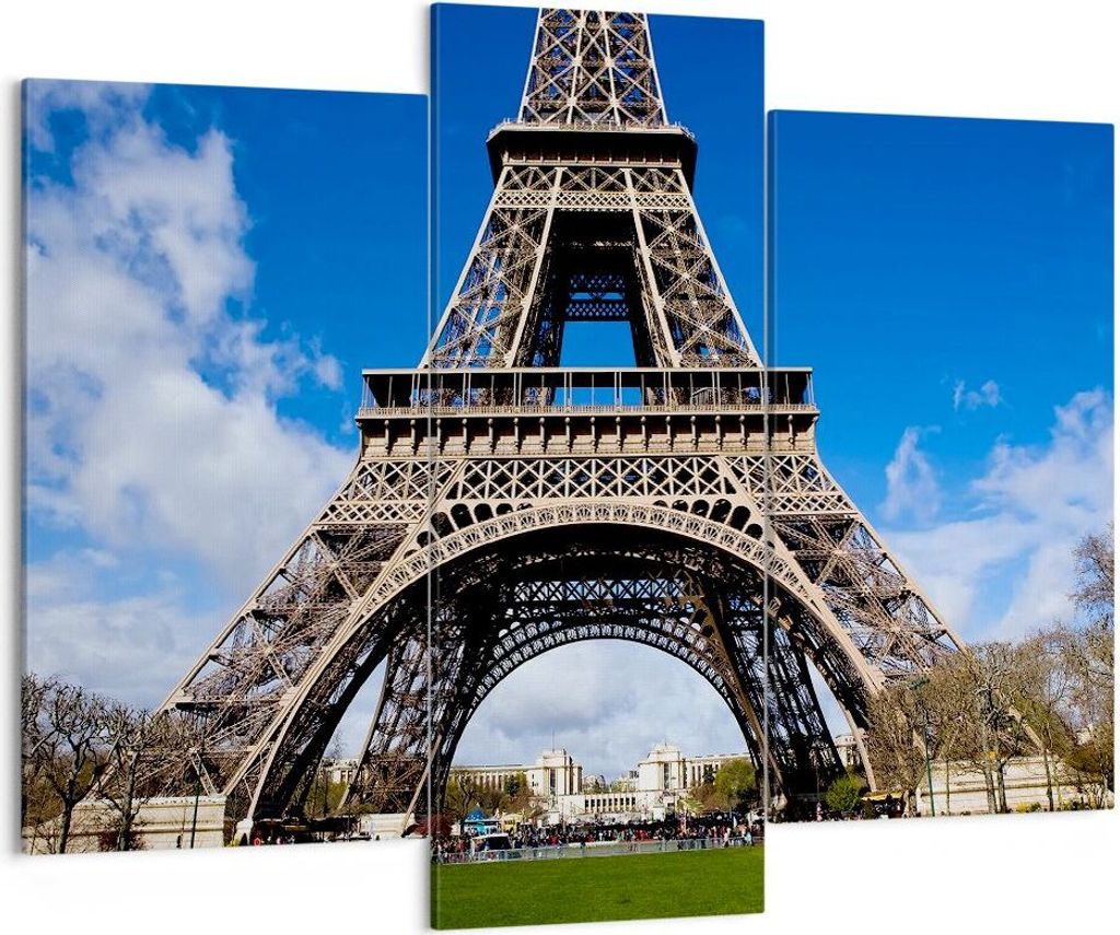 Bild auf Leinwand - Leinwandbild - Turm Paris Eiffle - 130x100cm - Wand Bild - Wanddeko - Leinwanddruck - Bilder - Kunstdruck - Wanddekoration - Le...