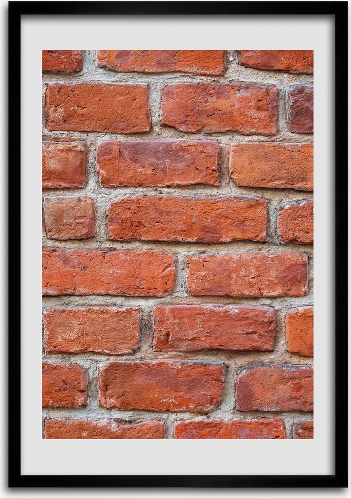 Bild - Bilderrahmen - Foto - 70 cm x 100 cm - MDF - Rahmen - Wandkunst - Backsteinmauer