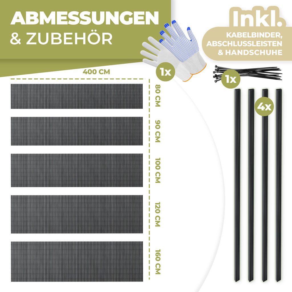 KESSER® PVC Sichtschutzmatte Sichtschutzzaun Produktbild 