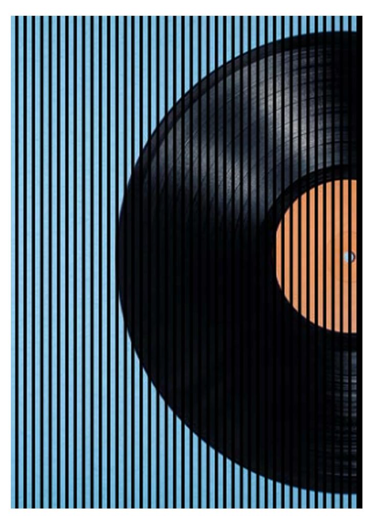 Akustikpaneele mit Digitaldruck Platte02 19 x 1693 x 2400 mm Schallplatte Musik MDF PET-Fasern Wandpaneele Blau Schwarz 3 Einzelplatten