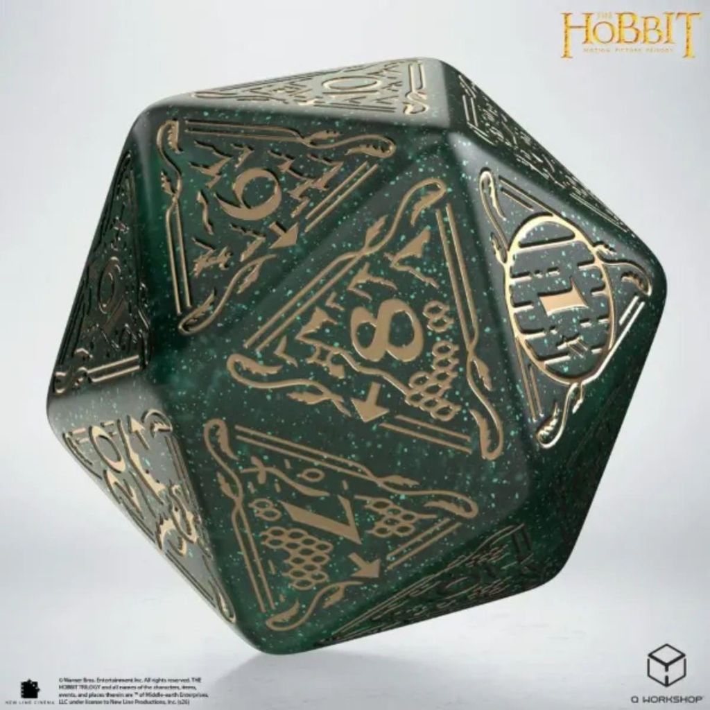 Kostka "Lo Hobbit" - D20 verde Immagine del prodotto 