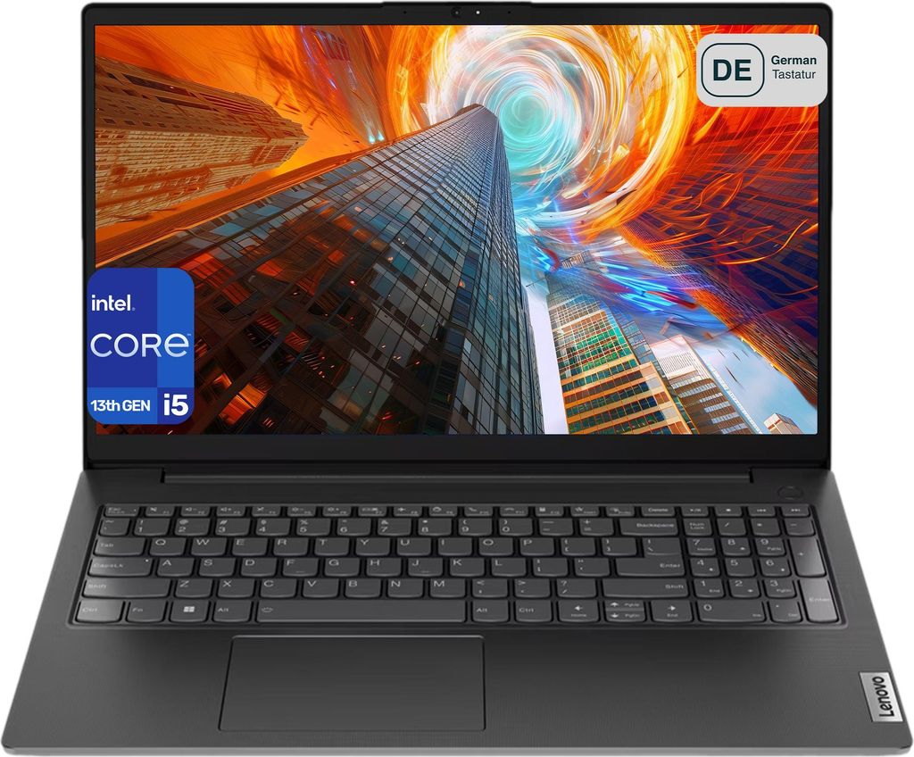 Lenovo V15 G4 Laptop, Intel Core i5-13420H, 15.6" FHD, Intel UHD Graphics, QWERTZ Tastatur, Windows 11 Home, Black, 16 GB RAM | 1 TB SSD