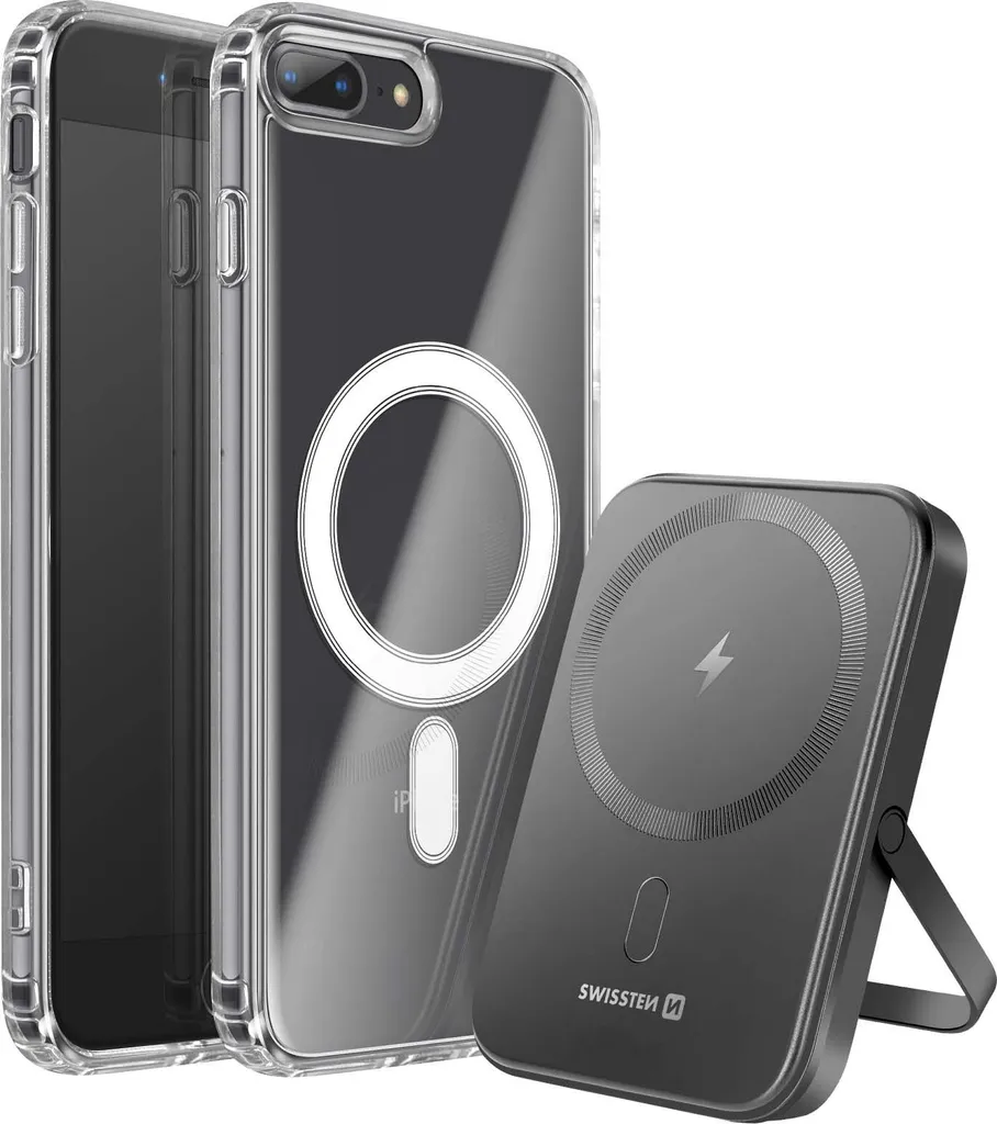 Swissten Bundle MagSafe iPhone 8 Plus + Power Bank Magnetico 5000mAh