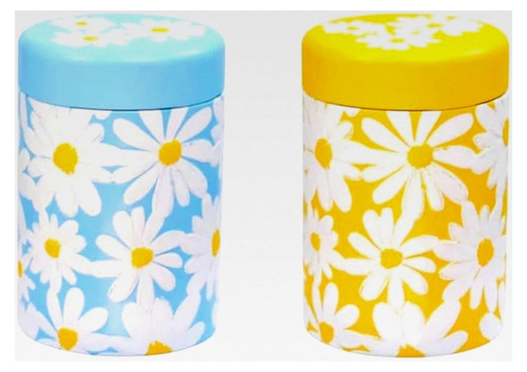 Casa Daisy 2er Set runde Metalldosen mit Drehverschluss und einer Füllmenge von 125g
