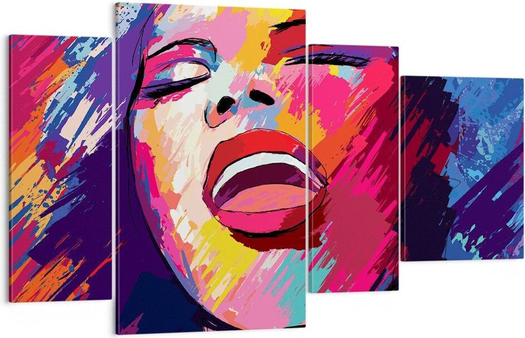 Bild auf Leinwand - Leinwandbild - Frau Abstraktion - 120x70cm - Wand Bild - Wanddeko - Wandbilder - Leinwanddruck - Bilder - Kunstdruck - Wanddeko...