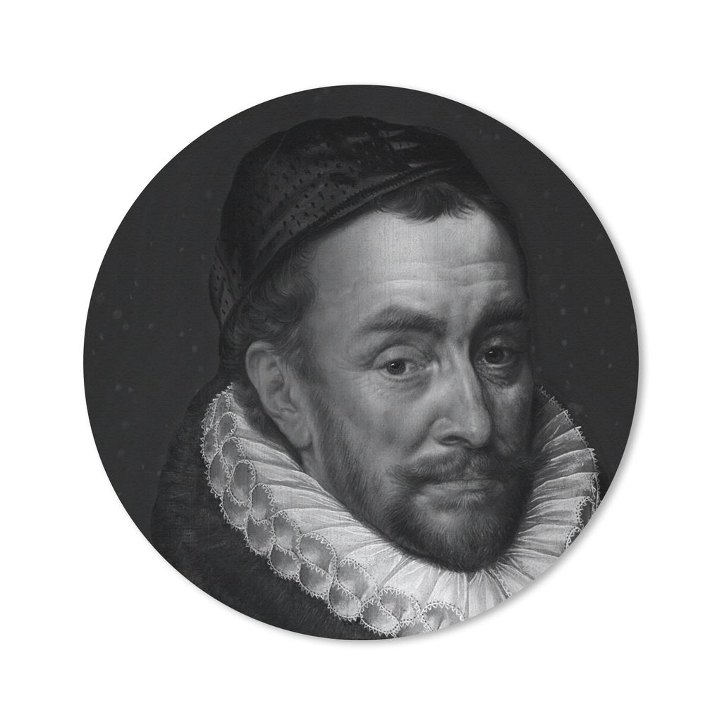 MuchoWow Mauspad Mousepad Porträt von Wilhelm I. - Adriaen Thomasz - Schwarz und Weiß 20x20 cm - Mousepads - Maus Mat - Pad - Mausunterlage - S...