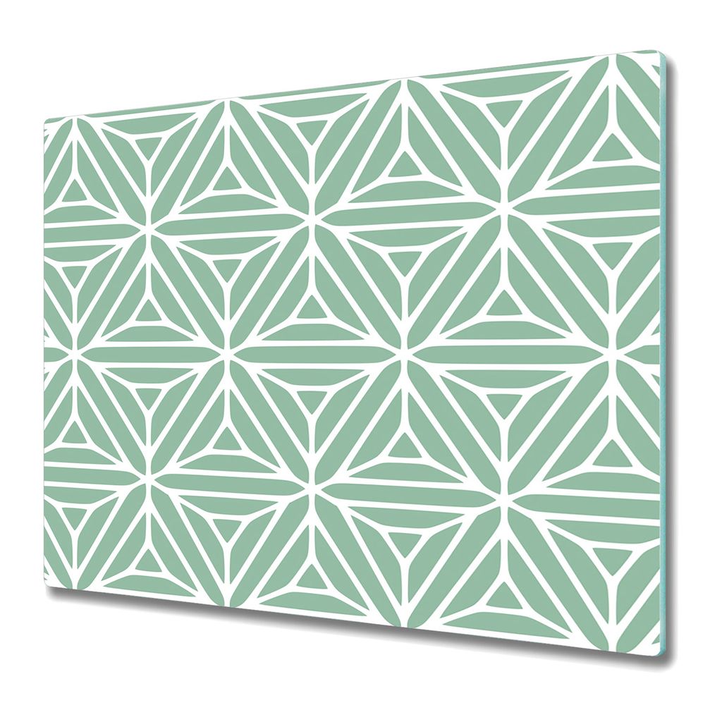 Küchenschneidebrett - Schneidebrett Glas - Herdabdeckung - 60x52 - Geometrische Formen