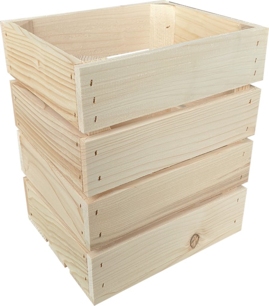 Lermowood Holzkisten 25 x 20 x 30cm Natur Dekokisten aus Holz Holzkiste Regalkiste Weinkiste