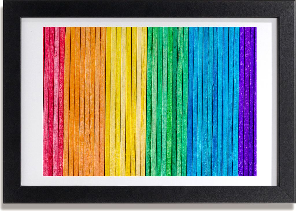 Bild 30x20 MDF-Rahmen, Wandkunst bunte Streifen