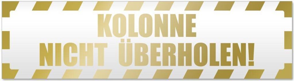 Kiwistar Kolonne Nicht überholen gestreift Magnetschild Schild magnetisch - 30cm Gold - Magnetfolie für Auto PKW Kfz