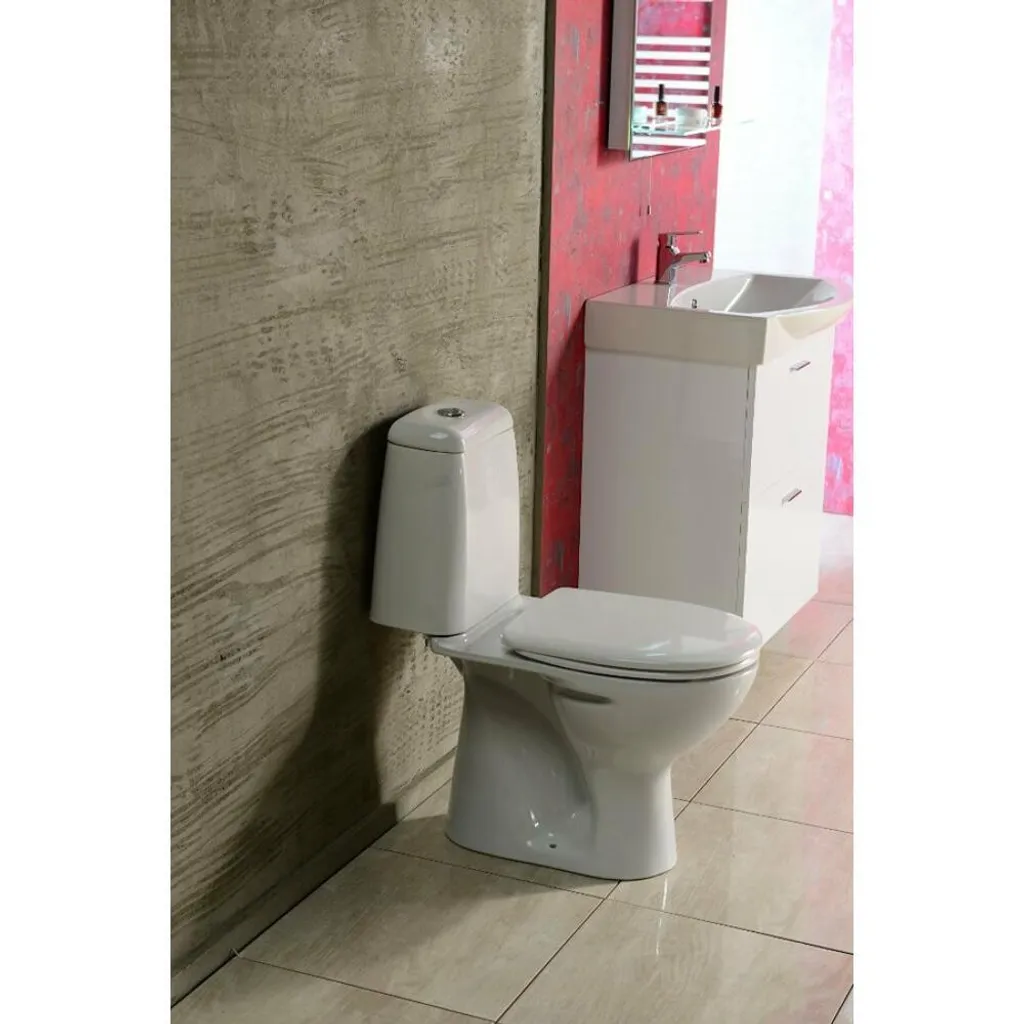 Aqualine Riga RG801 WC Combinato Bianco - Scarico Inferiore Professionale