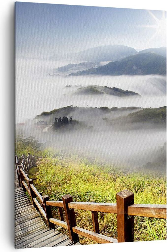 Bild auf Leinwand - Leinwandbild - Einteilig - Asien schönheit berg landschaft - 70x100cm - Wand Bild - Wandbilder - Leinwanddruck - Wanddekoratio...