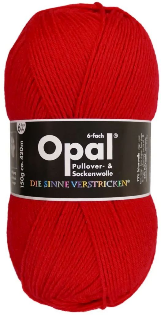 Opal Uni 150g rot Sockenwolle