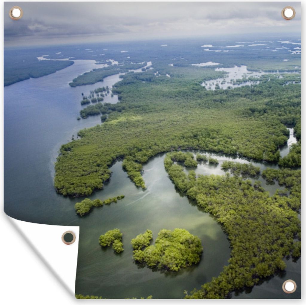 MuchoWow 50x50 cm Outdoor-Poster Gartendeko Sichtschutz Garten Poster für den Garten Kolumbien - Wasser - Natur