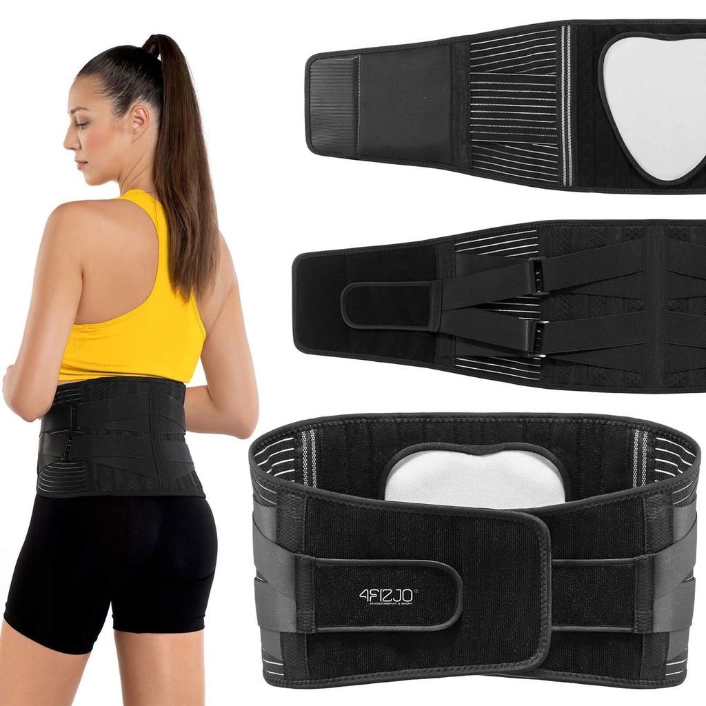 4FIZJO Lendenwirbelsäulen-Stützgürtel, Größe S, mit fünf flexiblen Stäben und Zugbändern, S