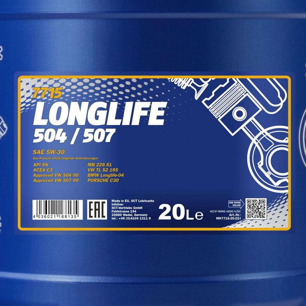 Mannol MN7715 Longlife 504/507 5W-30 5L - Foto 10